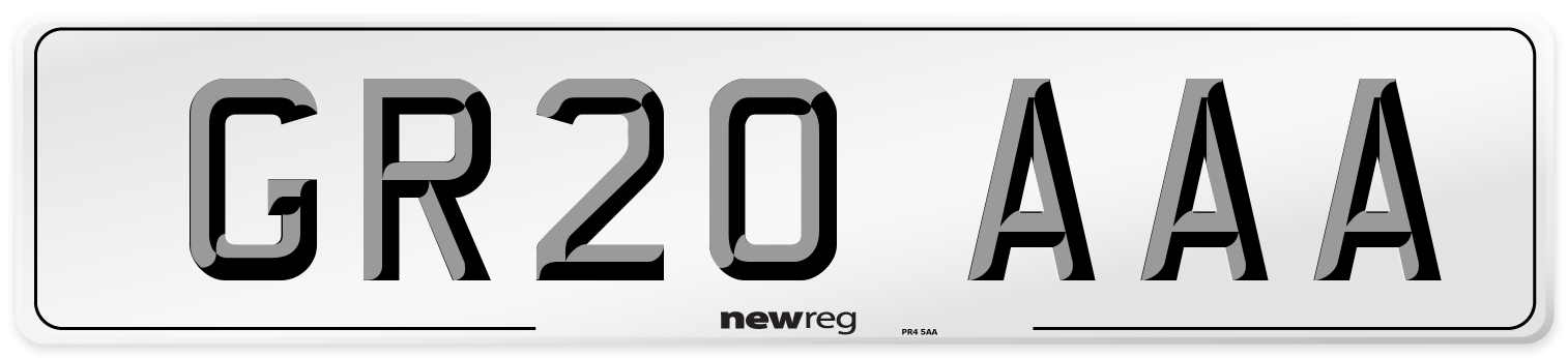 GR20 AAA Number Plate from New Reg